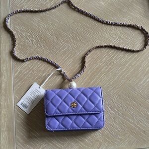 Purple Quilted Chain Mini Bag